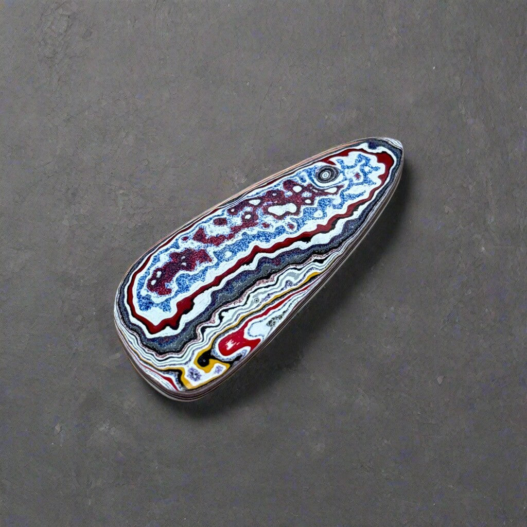 Historic Kenworth Truck Fordite Cabochon 14.64ct - 50x21mm - For Jewelry Making