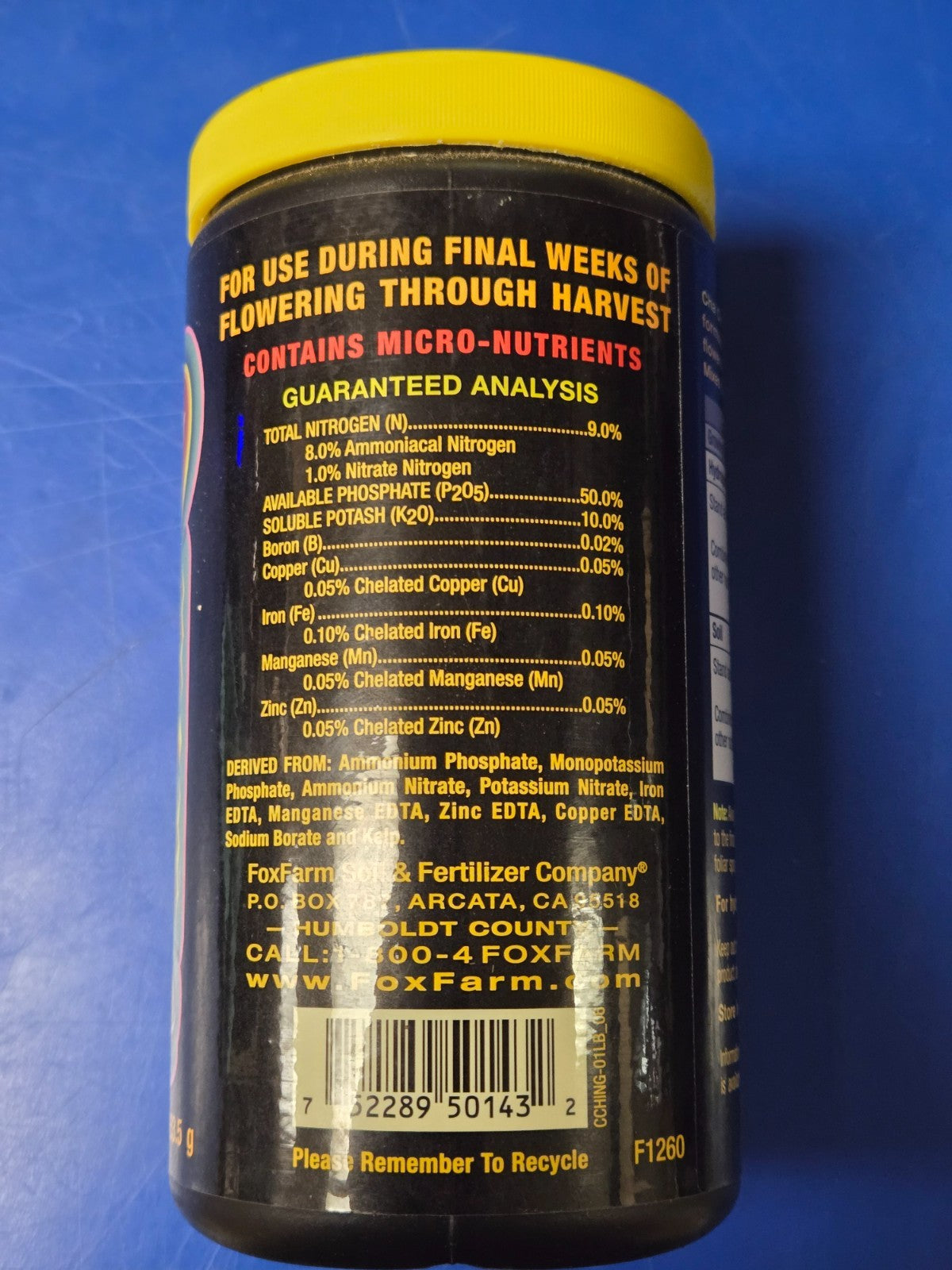 CLOSEOUT - Cha Ching 1 lb fertilizer 9-50-10 nutrients flower cycle FoxFarm