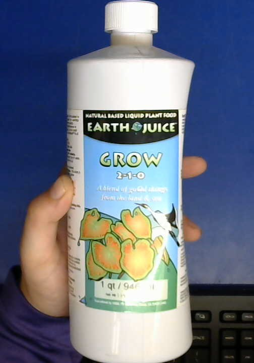 CLOSEOUT Earth Juice - Grow - 1 Qt  Liquid Organic Vegetative Nutrient (2-1-0)
