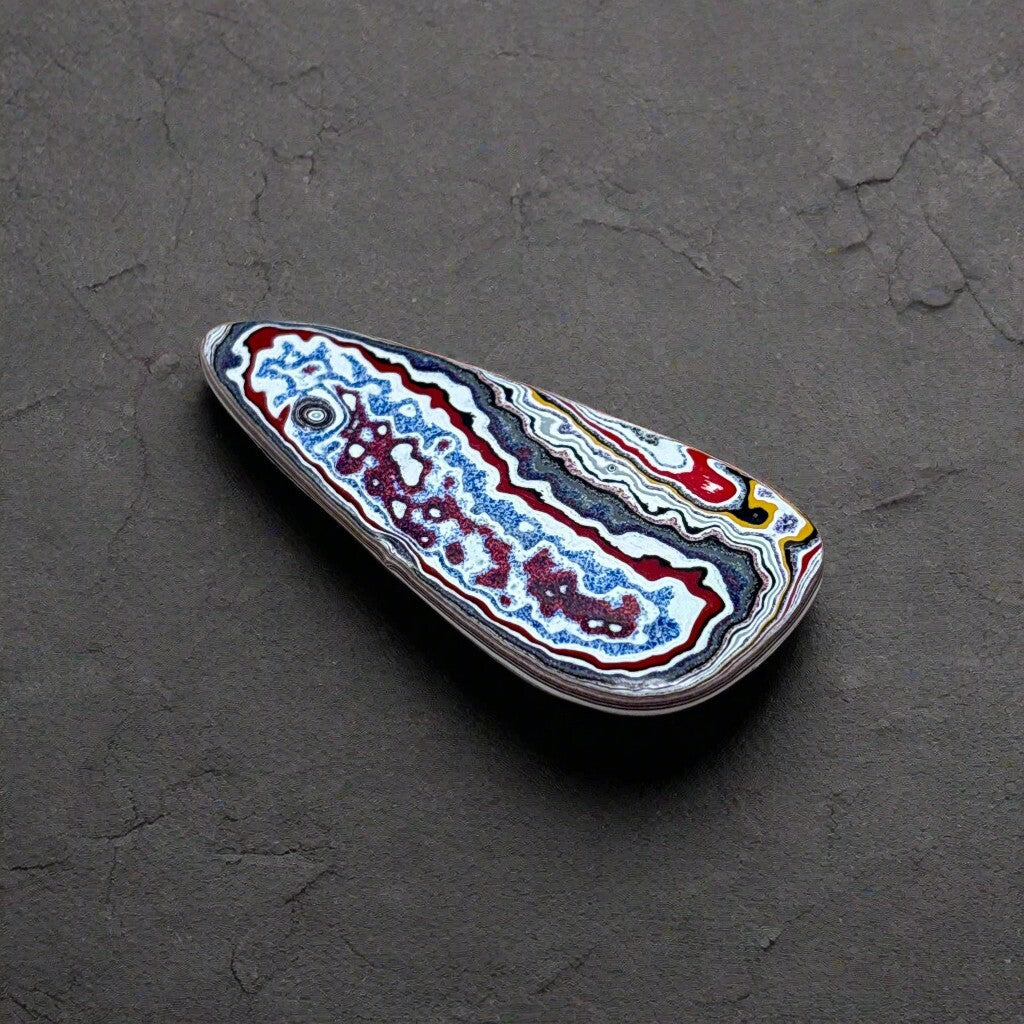 Historic Kenworth Truck Fordite Cabochon 14.64ct - 50x21mm - For Jewelry Making