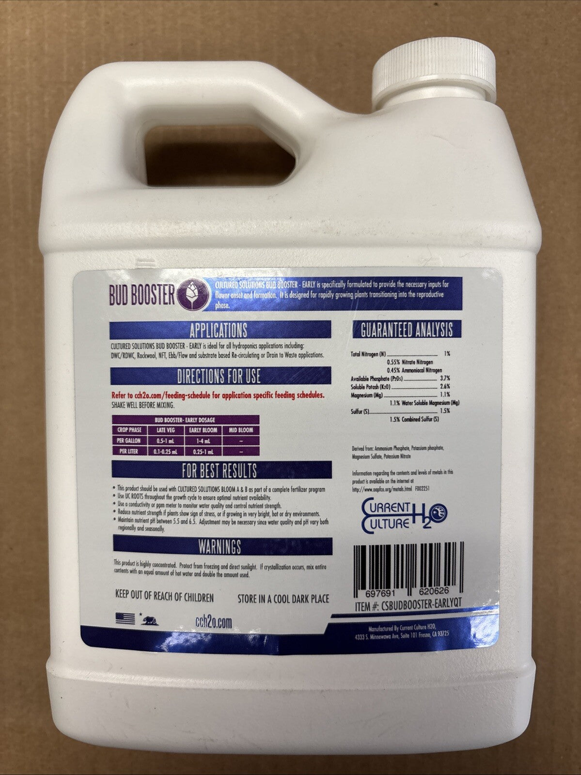 Bud Booster Early, 1 Quart, Rapid Growing Plants Going Into Reproduction Phase