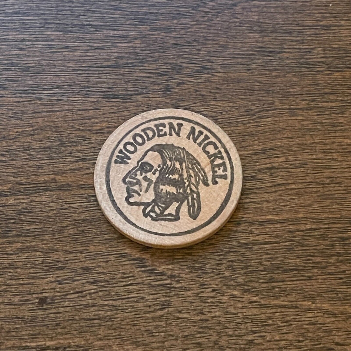 Vintage Talbot Pharmacy - Wooden Buffalo Nickel TOKEN 1 7/16" Very Good!