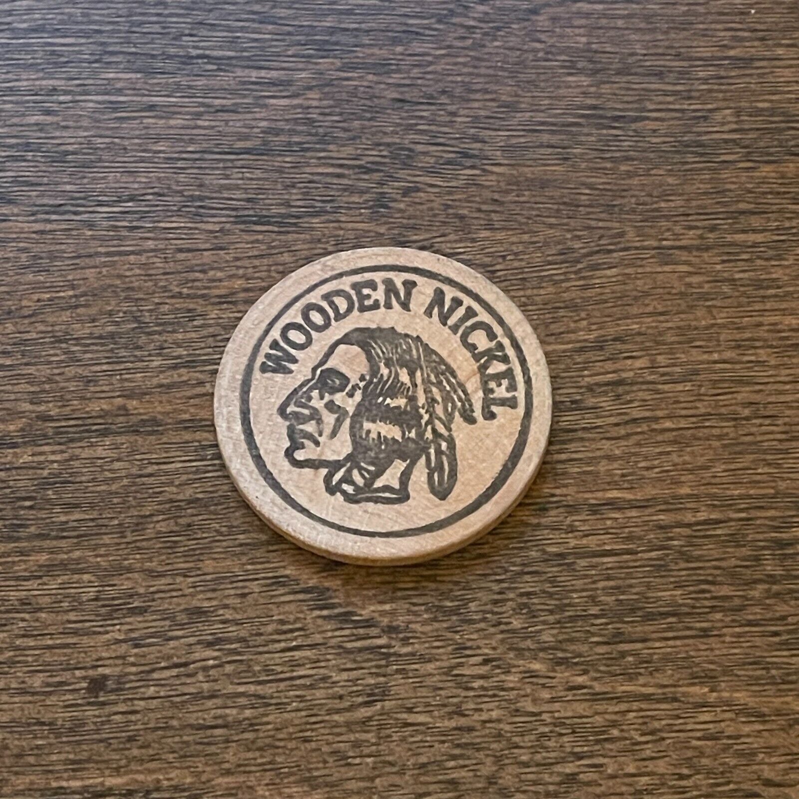 Vintage Talbot Pharmacy - Wooden Buffalo Nickel TOKEN 1 7/16" Very Good!