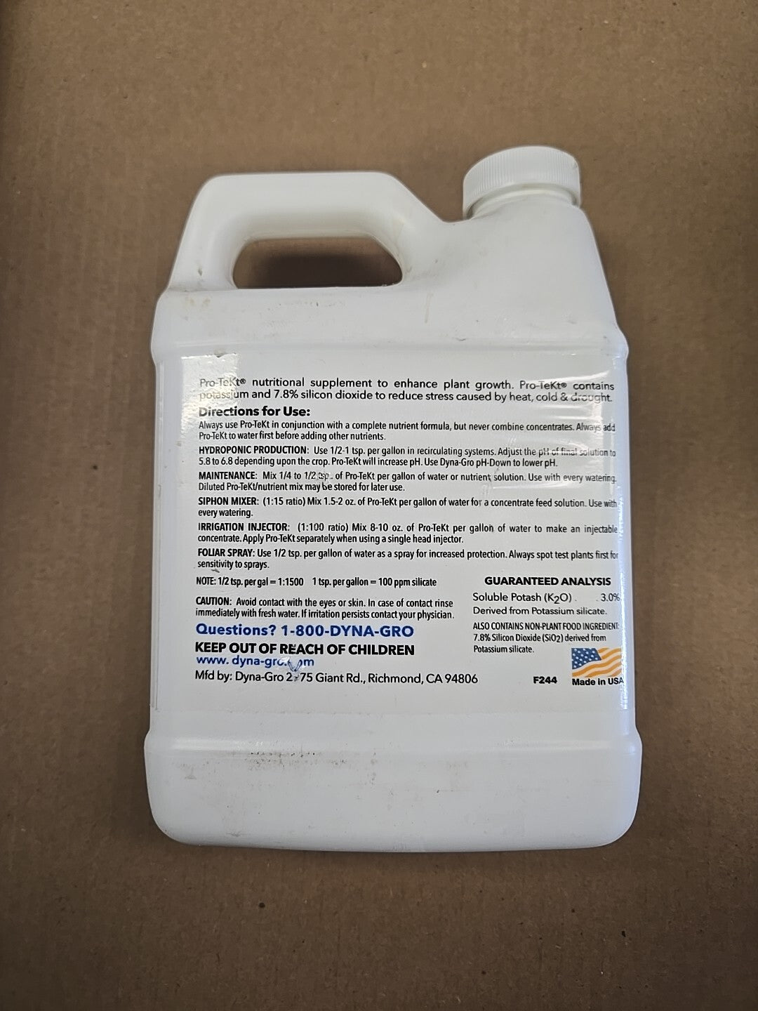 Dyna Gro Pro-Tekt 32 oz. 0-0-3 Quart Liquid Plant Food Fertilizer