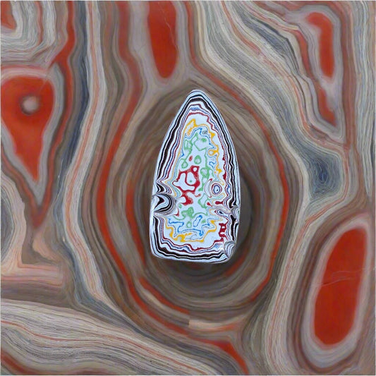 Historic Kenworth Truck Fordite Cabochon 29.99ct - 50x25mm - For Jewelry Making