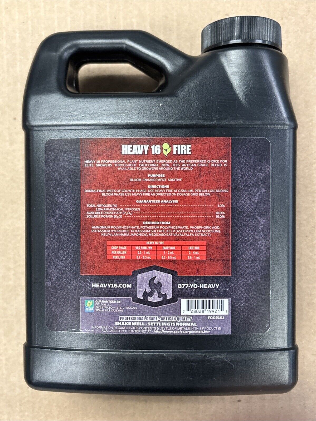 Fire, Heavy 16, Bloom Booster Finisher Hardener - 1 Pint - Grow Big Buds!