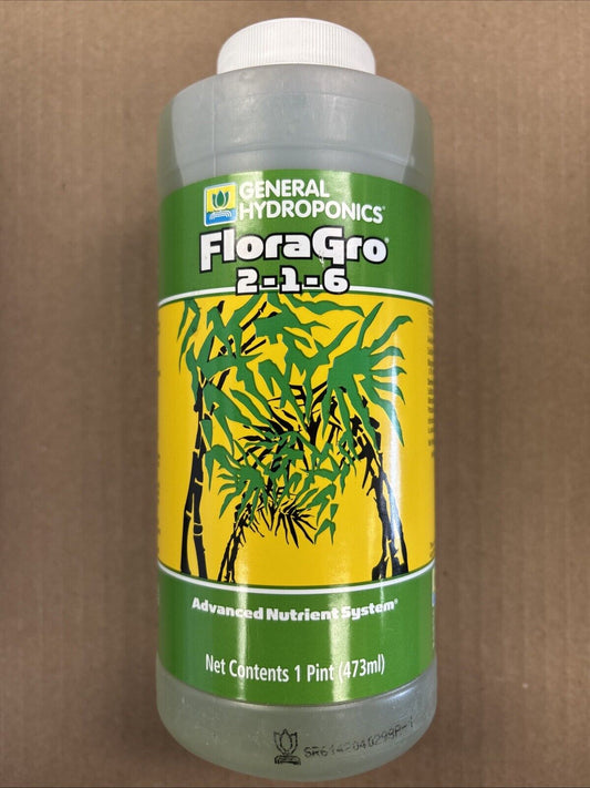 General Hydroponics - FloraGro 2-1-6 - 1 Pint