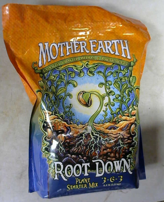 CLOSE OUT - Mother Earth Root Down - Plant Starter Mix 3-6-3 - 4.4 LB Bag