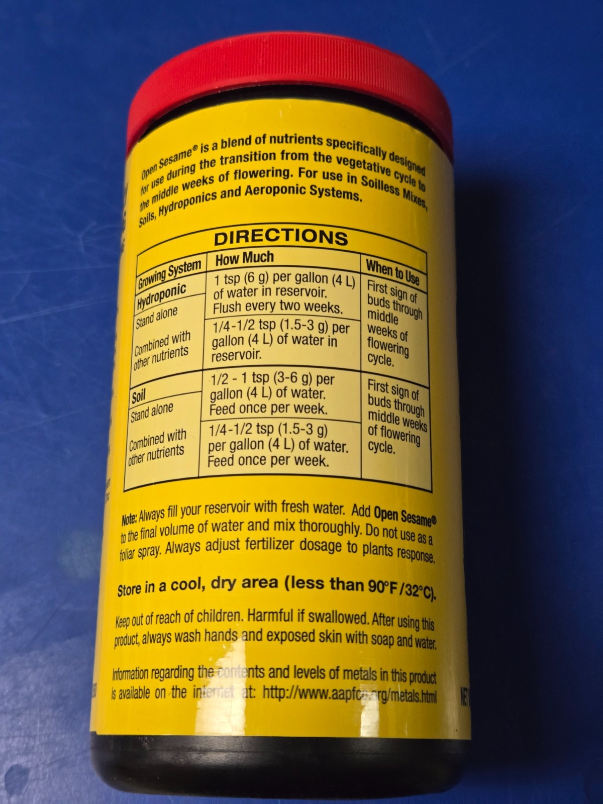 CLOSEOUT - FoxFarm Open Sesame Soluble Fertilizer, 1 lb. Canister (5-45-19)