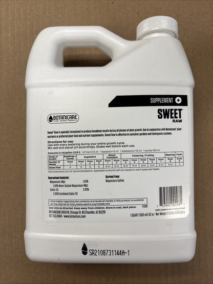 Botanicare Sweet Raw 32 oz / 1 Quart  - Flower Enhancer