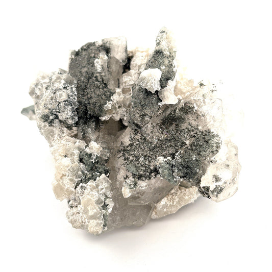 Brazilian Chlorine Quartz Crystal Mineral Specimen 8x6.5x4.5cm