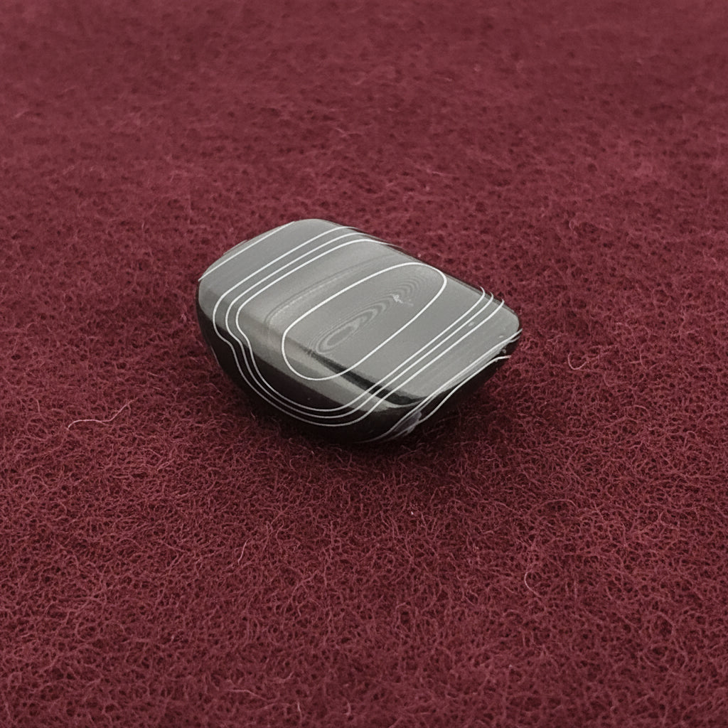 Black Sheen Dodge "Fordite" Caboceon, Sterling Heights Plant, Michigan, 30x25x9mm, 26.37ct