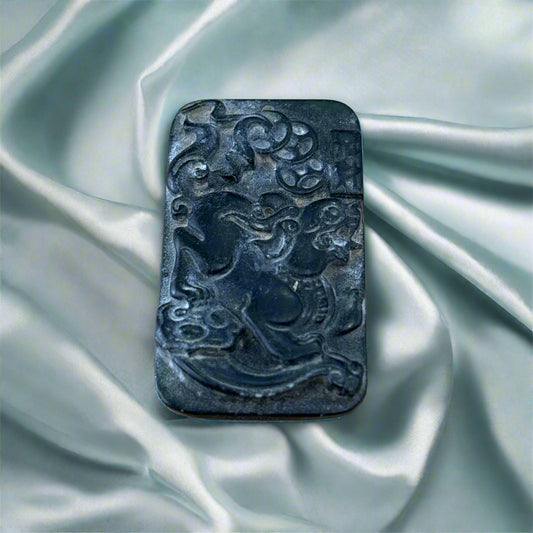 Dark Green Jade Pendant, 12.45gr, 46x27x5mm