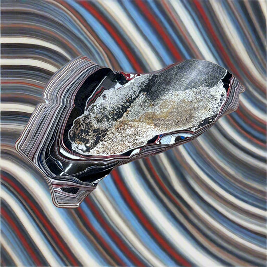 Historical Fordite Cutting Rough, 39.8gr, 3.5x2", Michigan, USA