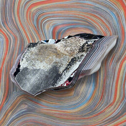 Historical Fordite Cutting Rough, 39.8gr, 3.5x2", Michigan, USA