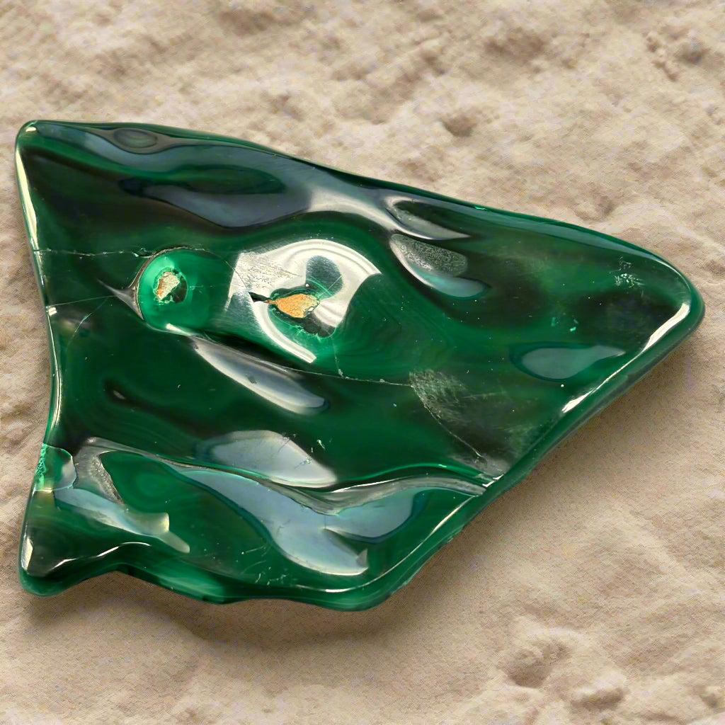 Polished Malachite, Congo Africa, Repaired