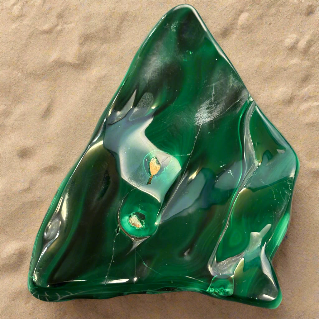 Polished Malachite, Congo Africa, Repaired