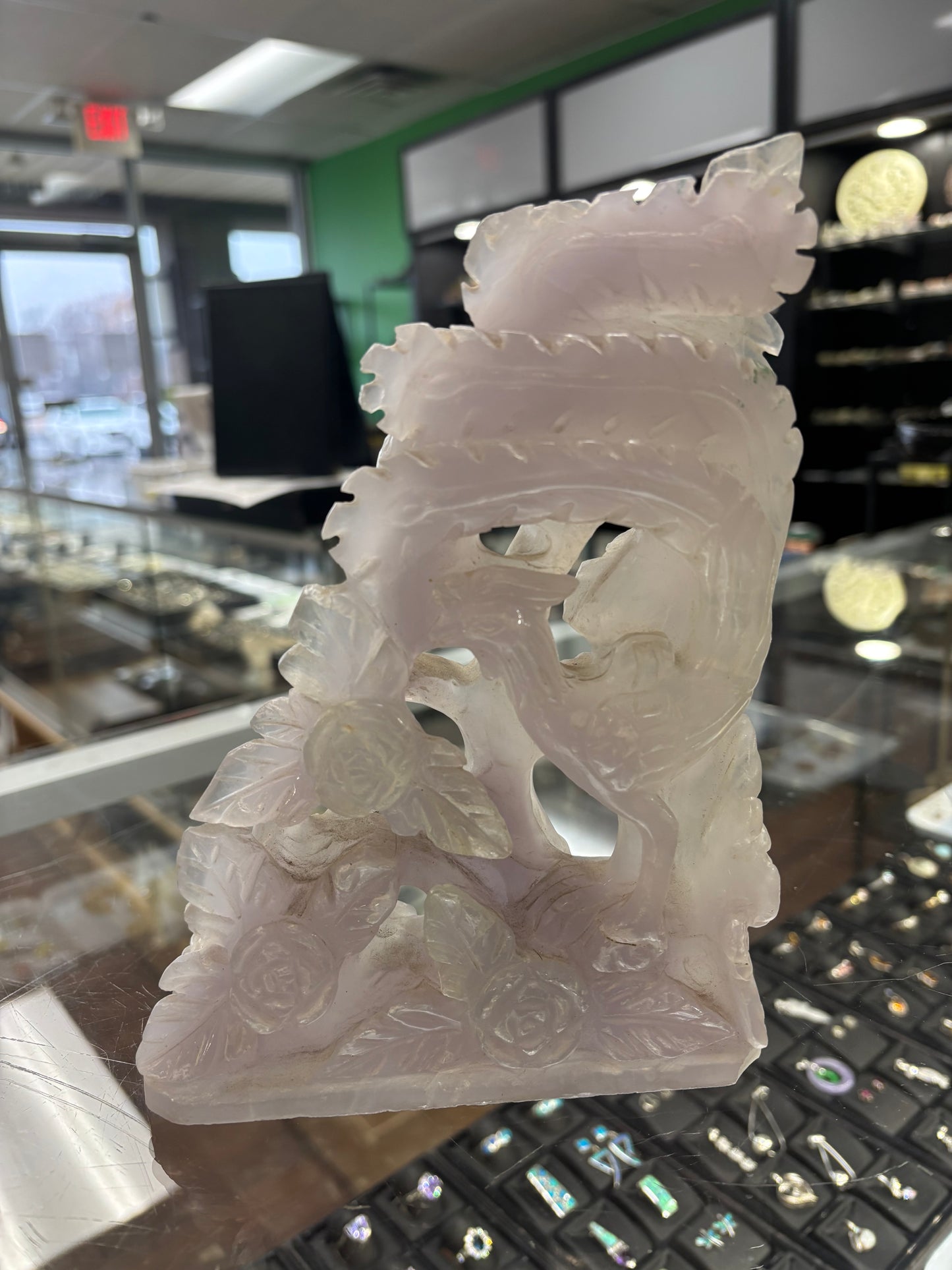 Flourite Bird Carving, 2.8LB, 5.5x1.5x8", Morocco