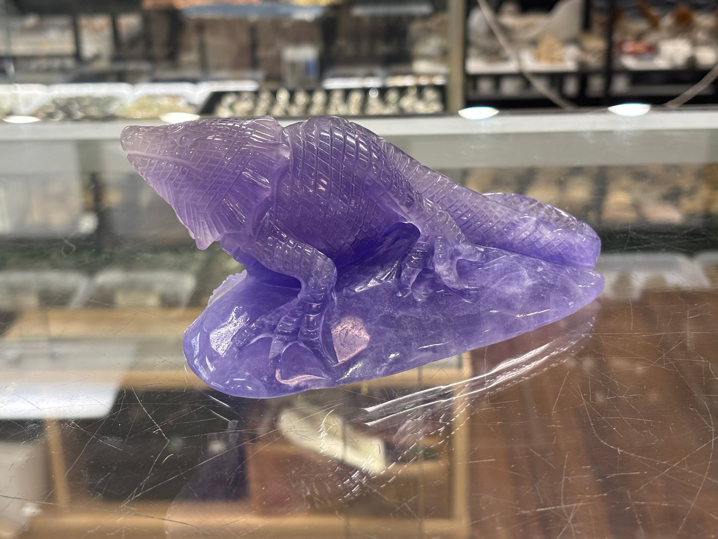 Hand Carved Flourite Lizard, 6x3x3", 738gr, Moroccan