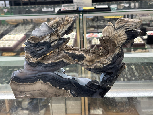 Hand Carved Agate Dragon, 28x18x3cm, 1862gr, Thailand