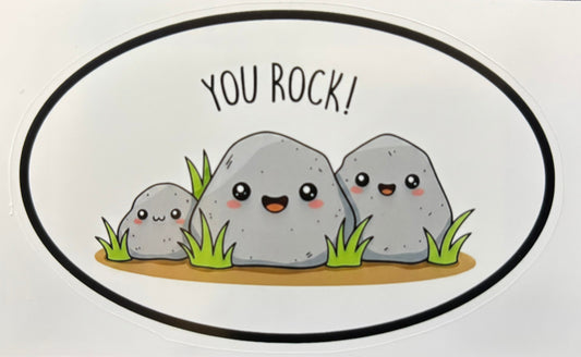 You Rock! Oval Sticker - 9x6 cm