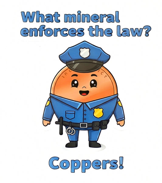 Copper Joke Sticker - 7x9 cm