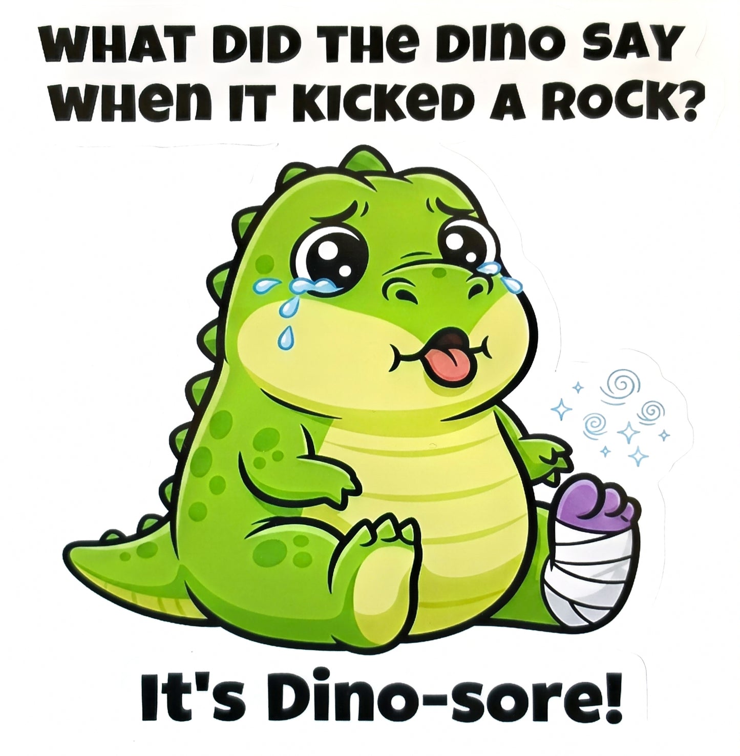 Dino-Sore! Joke Sticker - 10x11 cm