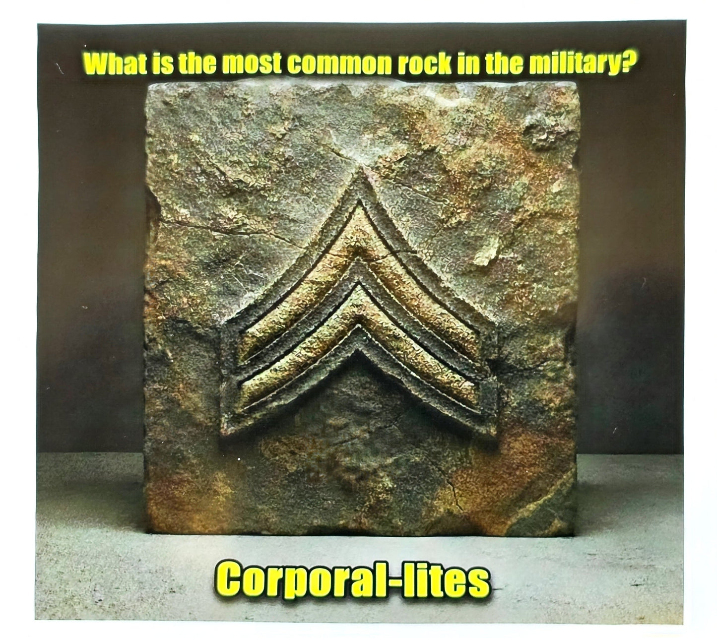 Army Corporal Rock Joke - 9x8.5 cm