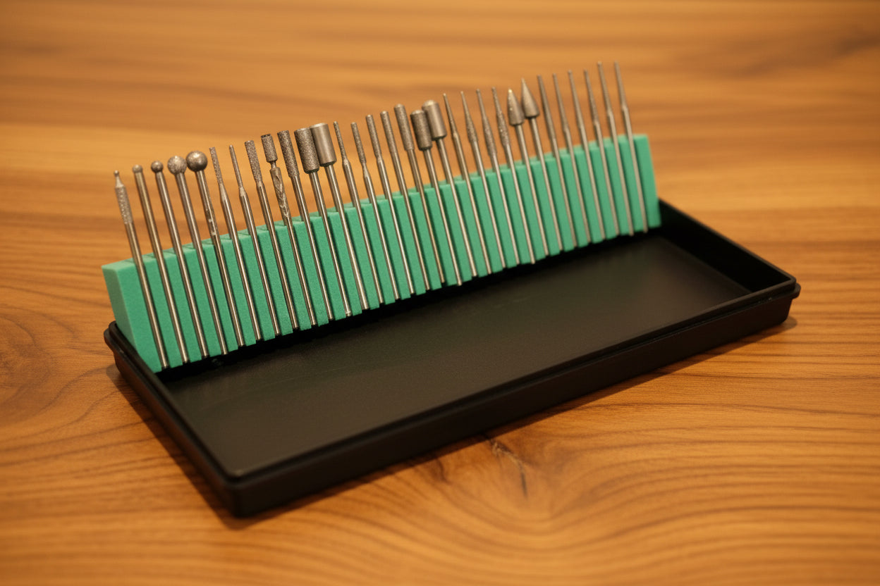 30Pc. Diamond Bur Set, 3.2mm or 5.3mm x3/32" Shank