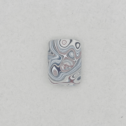 Heil Garbage Truck Fordite Free Form Caboceon, Heil (Milwaukee, WI) 22x16x3mm, 6.38ct