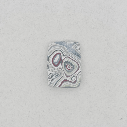 Heil Garbage Truck Fordite Free Form Caboceon, Heil (Milwaukee, WI) 22x16x3mm, 6.38ct