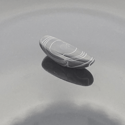Black Sheen Dodge "Fordite" Caboceon, Sterling Heights Plant, Michigan, 36x13x10mm, 17.31ct