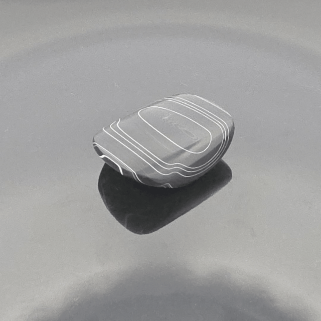 Black Sheen Dodge "Fordite" Caboceon, Sterling Heights Plant, Michigan, 30x25x9mm, 26.37ct