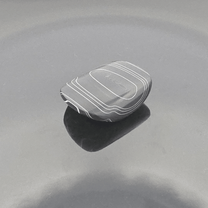Black Sheen Dodge "Fordite" Caboceon, Sterling Heights Plant, Michigan, 30x25x9mm, 26.37ct