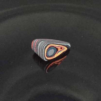 Funkrite Free From Cabocheon “Fordite” Galveston, TX, 26x18x12mm, 24.41ct - Highly Fluorescent