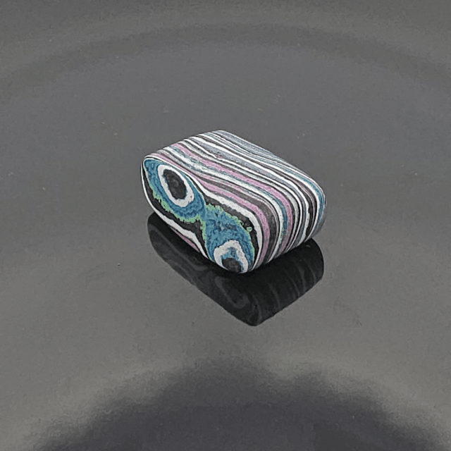 Funkrite Free From Cabocheon “Fordite” Galveston, TX, 28x17x12mm, 35.94ct - HIGHLY FLOURESCENT