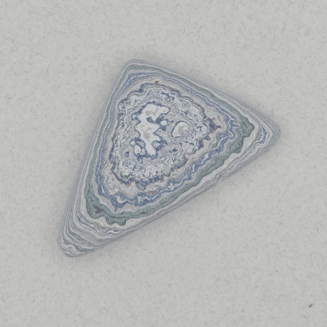 Heil Garbage Truck Fordite Free Form Caboceon, Heil (Milwaukee, WI) 42x25x5mm, 21.99ct