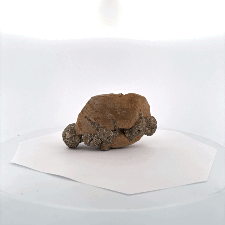 Pyrite on Limonite Clay, 9x5x4cm, 248gr, Supat Mine, Mansehra, Pakistan