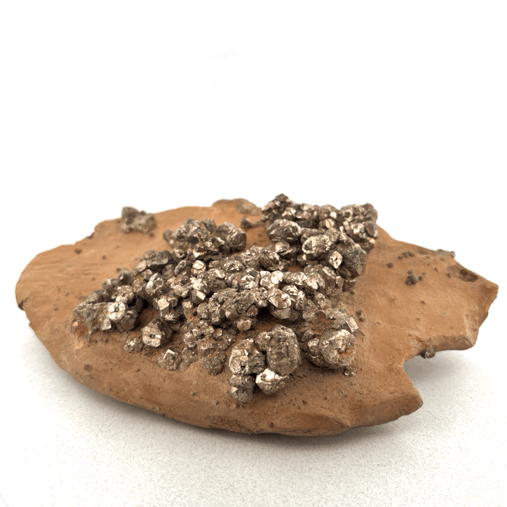 Rare! Pyrite on Limonite Clay, 949gr, 27x10x6cm, Supat Mine, Mansehra, Pakistan