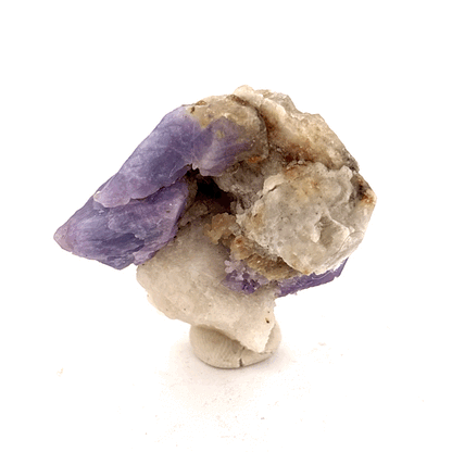 Fluorescent Hackmanite & Calcite on Quartz, Pakistan, 38.95gr