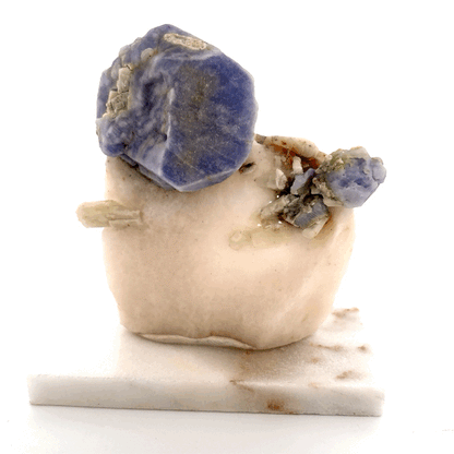 Fluorescent Hackmanite & Calcite on Quartz, Pakistan, 183.74gr