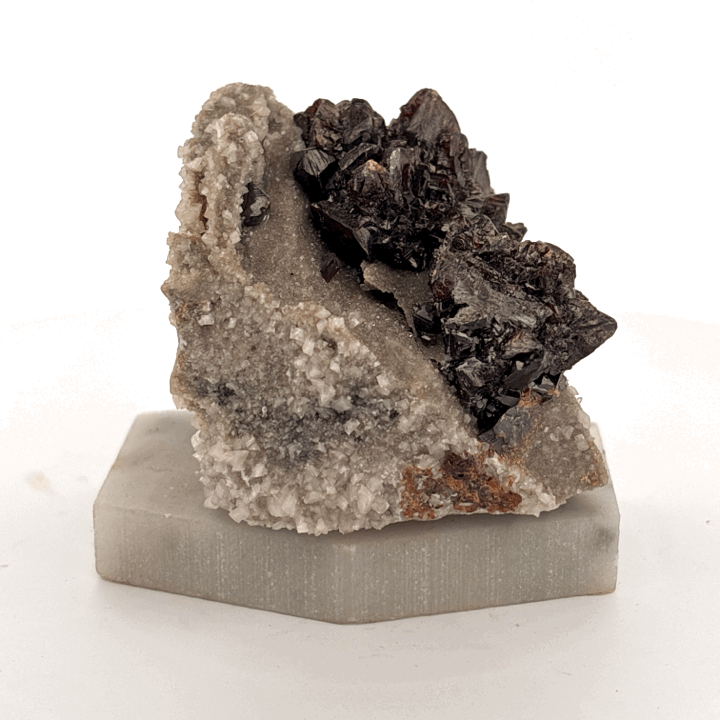 Sphalerite & Quartz on Marble Base, MO, USA, 140.95gr