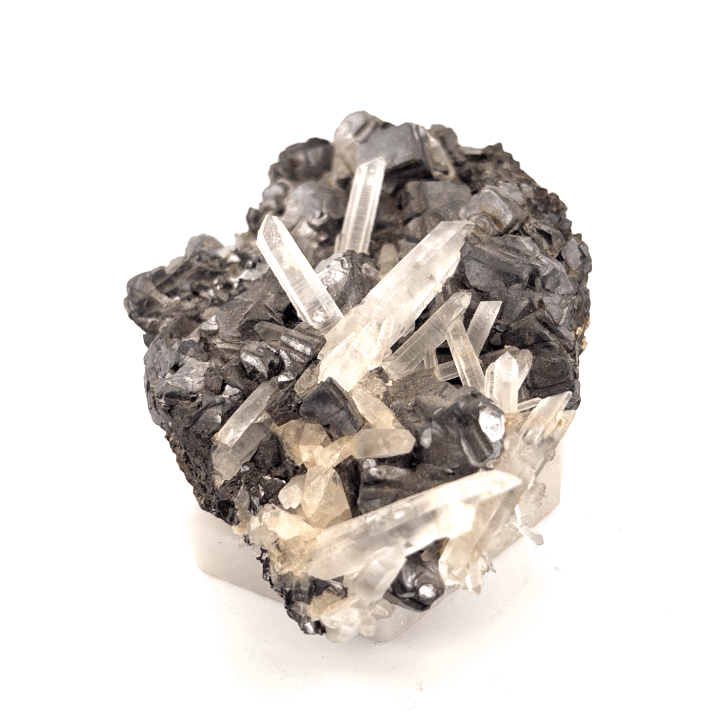 Quartz Crystals on Galena, Manchan Mine, Bulgaria, 203.59g