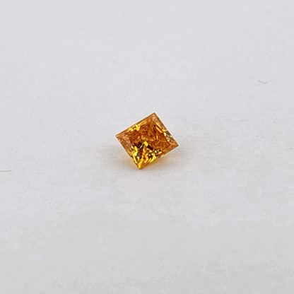 Certified Lab Grown Diamond, 1.58ct, Vivid Orange, SI1, Princess Cut