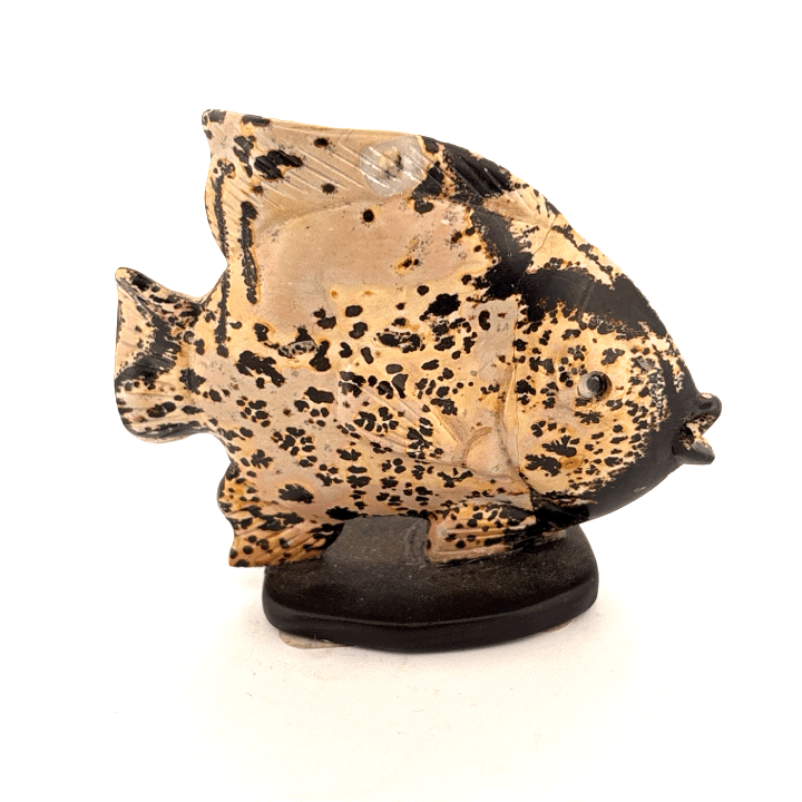 Paintbrush Stone Fish Carving 58x24x52mm