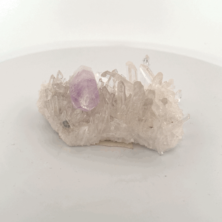 Quartz plate with Doubly Terminated Amethyst Specimen, Brazil, 93.65gr