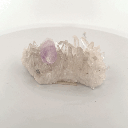 Quartz plate with Doubly Terminated Amethyst Specimen, Brazil, 93.65gr
