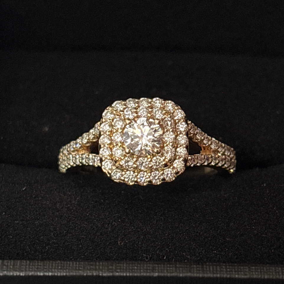 10k, 4.1mm 0.25ct Lab Created Diamond Ring, 0.5 cttw, Size 6 3/4
