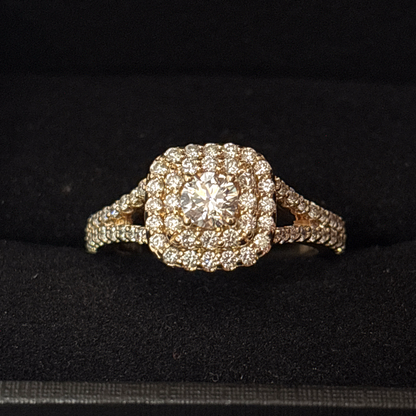 10k, 4.1mm 0.25ct Lab Created Diamond Ring, 0.5 cttw, Size 6 3/4