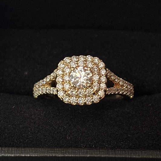 10k, 4.1mm 0.25ct Lab Created Diamond Ring, 0.5 cttw, Size 6 3/4